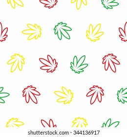 Ganja Marijuana Weed Seamless Pattern Vector