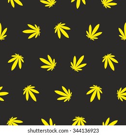 Ganja Marijuana Weed Seamless Pattern Vector