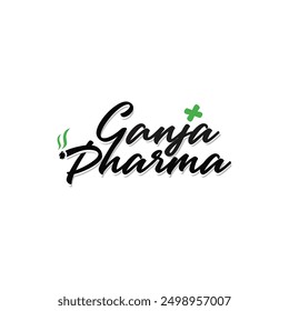 Ganja Pharma logo icon vector template