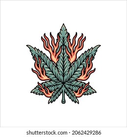 ganja tattoo illustration vector design