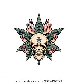 ganja tattoo illustration vector design