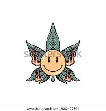 ganja tattoo illustration vector design