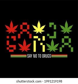 ilustración de texto ganja fondo vectorial negro 
perfecto para camiseta