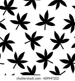 Ganja Weed Marijuana Seamless Vector Pattern