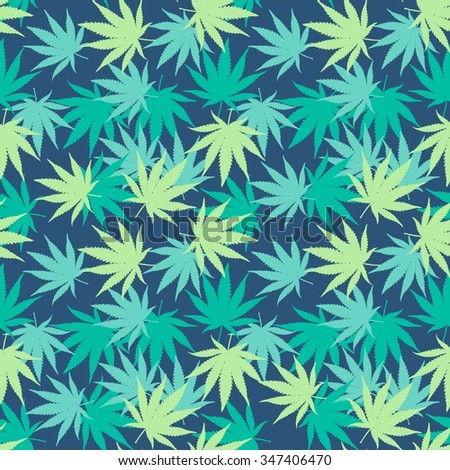 Ganja Weed Marijuana Seamless Vector Pattern
