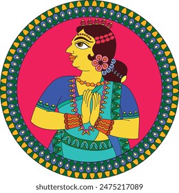 Ganjifa old tradition of playing cards. Ganjifa drawings are afolk art form from India, Maharashtra. Drawings are mostly of society, gods, and goddesses from Hindu mythology.