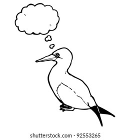 gannet with thought bubble illustration