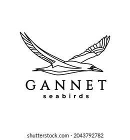 Gannets seabirds logo design vector , in white background.