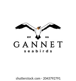 Gannets seabirds logo design vector , in white background.