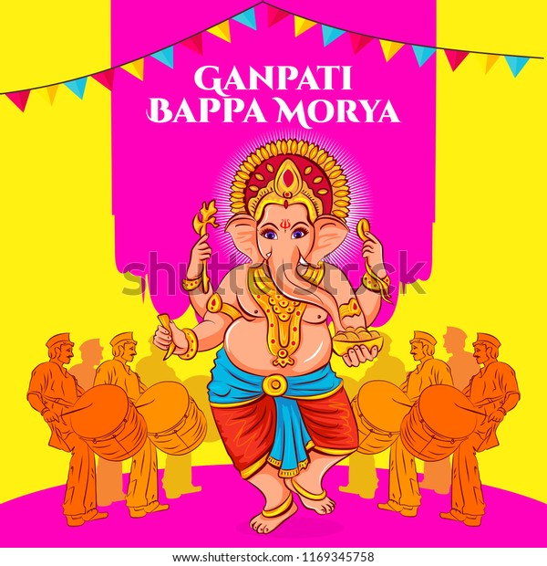 Ganpati Bappa Morya Happy Ganesh Chaturthi Stock Vector Royalty Free 1169345758 