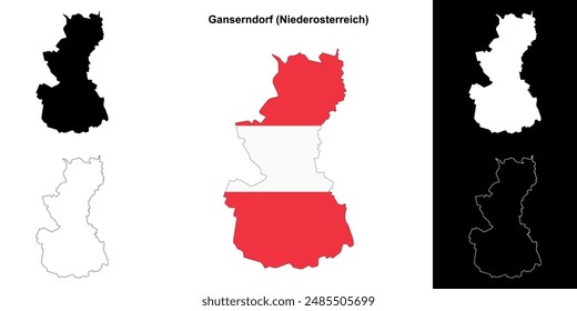 Conjunto de mapas esquemáticos en blanco de Ganserndorf