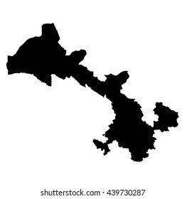 Gansu black map on white background vector