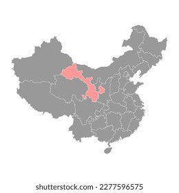Landkarte der Provinz Gansu, Verwaltungsabteilungen von China. Vektorgrafik.