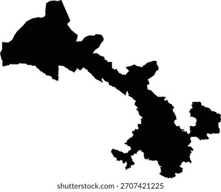 Gansu Region von China Isolierte Karte Silhouette