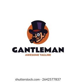 Gantleman Mascot Logo Design 1