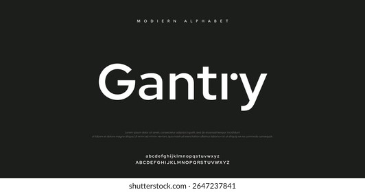 Gantry  Abstract minimal modern alphabet fonts. Typography technology vector illustration	