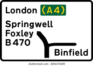 Gantry Mounted Signs on All‑Purpose Roads, Map‑Type Advance Direction Signs, Road signs in the United Kingdom