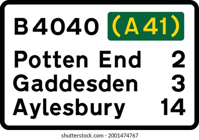 Gantry Mounted Signs on All‑Purpose Roads, Map‑Type Advance Direction Signs, Road signs in the United Kingdom
