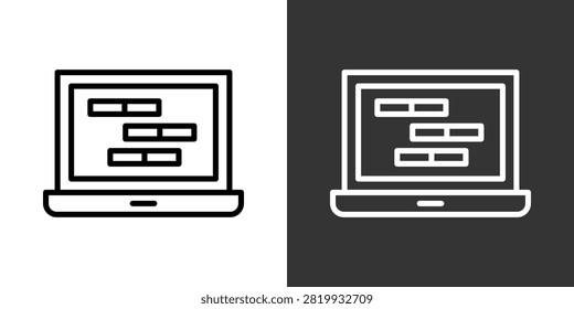 Gantt Black And White Multiple Style Icon Set Collection Pack Vector Illustration