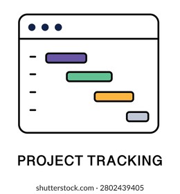 gantt chart color icon vector illustration