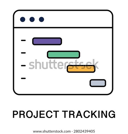 gantt chart color icon vector illustration