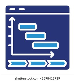 Gantt Chart Icon Element For Design