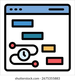Gantt Chart Icon Element For Design