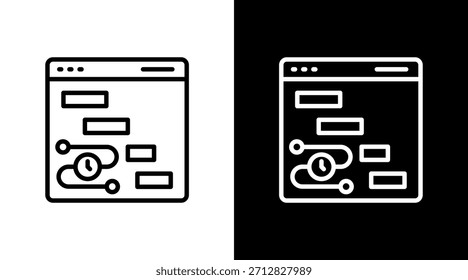 Diagrama de Gantt con diseño de conjunto de iconos