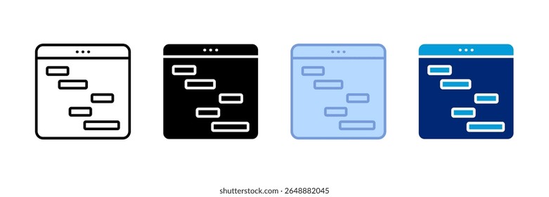 Gantt Chart Icon Set Multiple Style Collection
