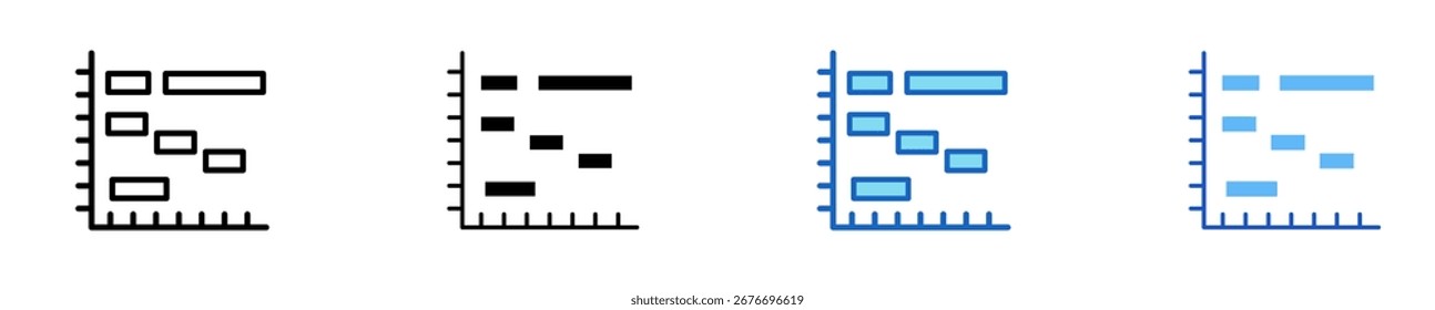 Gantt Chart Icon Set Multiple Style Collection