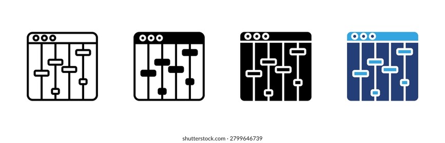 Gantt Chart icon set multiple style collection