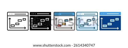 Gantt Chart Icon Set Multiple Style Collection