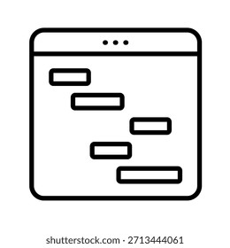 Icono de esquema de diagrama de Gantt Ilustración vectorial
