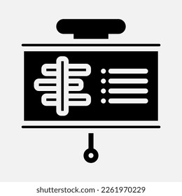 Gantt chart presentation icon in solid style, use for website mobile app presentation