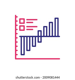 Gantt Chart, Vektorgrafik 2 Farben Stilsymbol. EPS10-Symbol für Webanalyse