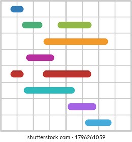 Gantt chart. Vector outline icon.
