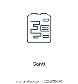 Gantt concept line icon. Linear Gantt concept outline symbol design. This simple element illustration can be used for web and mobile UI/UX.