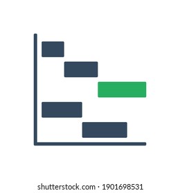 Ganc-Diagramm-Timeline, Vektorbicolor-Symbol