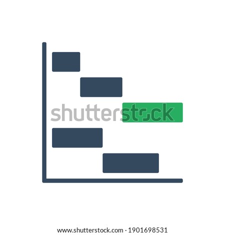 gantt diagram timeline, vector bicolor icon