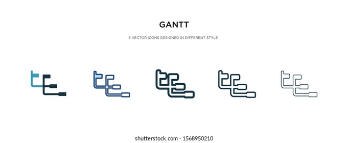 gantt icon in different style vector illustration. two colored and black gantt vector icons designed in filled, outline, line and stroke style can be used for web, mobile, ui