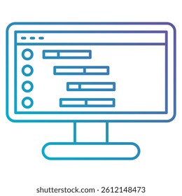 Gantt icon Gradient Fill style.