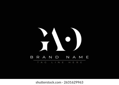 GAO abstract letter logo design. This logo is designed by three abstract letters.