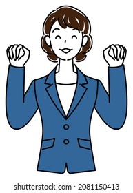 Gao! A cute woman in a suit posing with. illustration vector