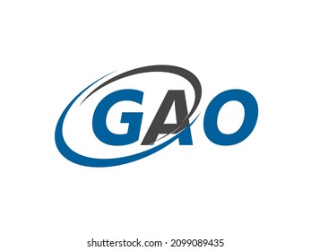 GAO letter creative modern elegant swoosh logo design