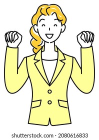 Gao! A pretty woman in a suit posing with. illustration vector
