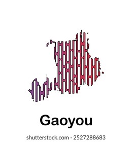 Vector de la tecnología del mapa de Gaoyou de la ciudad, Plantilla del diseño del logotipo, icono, Vector, símbolo, creativo, idea.