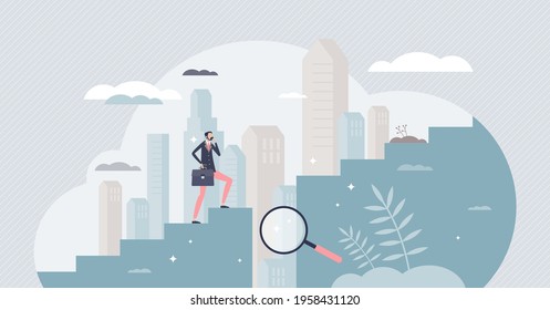 El análisis de las brechas como un cauteloso concepto de evaluación de obstáculos de hombres de negocios de pequeñísima persona. Medición de la barrera como ilustración vectorial de la investigación del riesgo en el futuro de las empresas. Problemas superados y dificultades en la previsión.