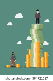 Gap between rich and poor. Vector illustration