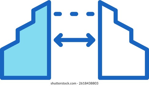 Gap Icon Blue Vector Illustration
