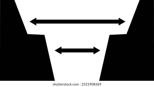 Gap icon. Crack gap sign. Surface gap symbol. flat style.